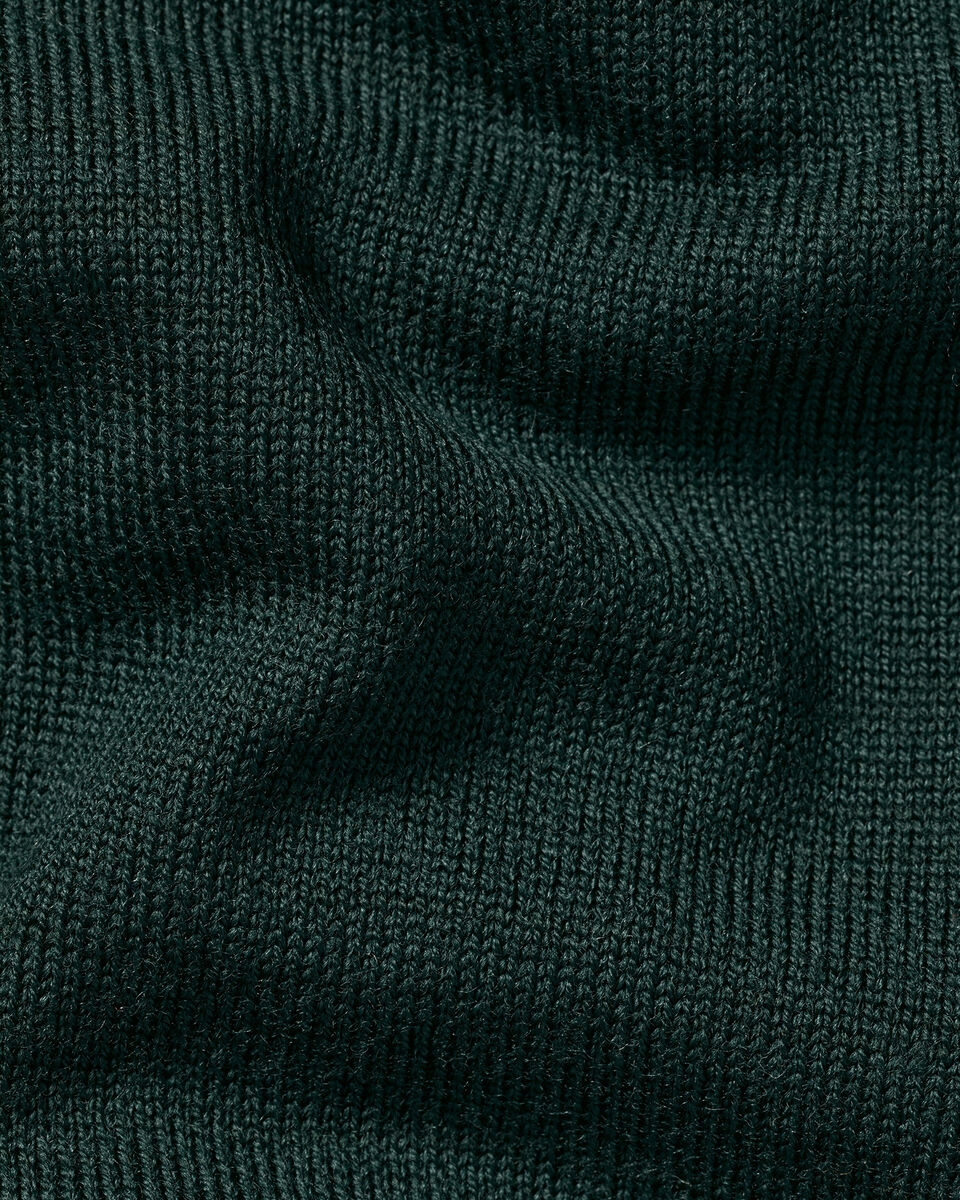 Pull &agrave; col zipp&eacute; en m&eacute;rinos - Vert For&ecirc;t