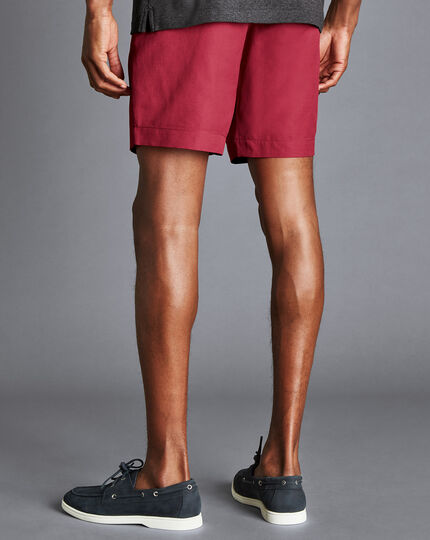 Linen Cotton Shorts - Red