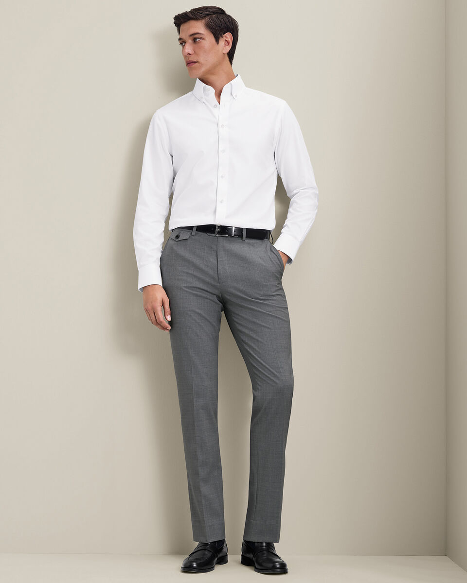 Wool Stretch Trousers - Grey