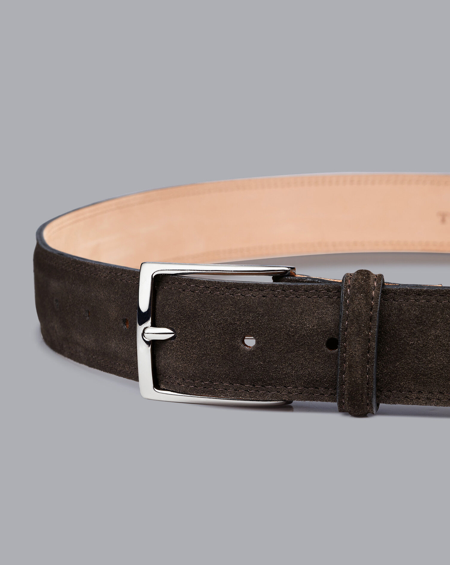 Made in England Suede Belt   Chocolate
