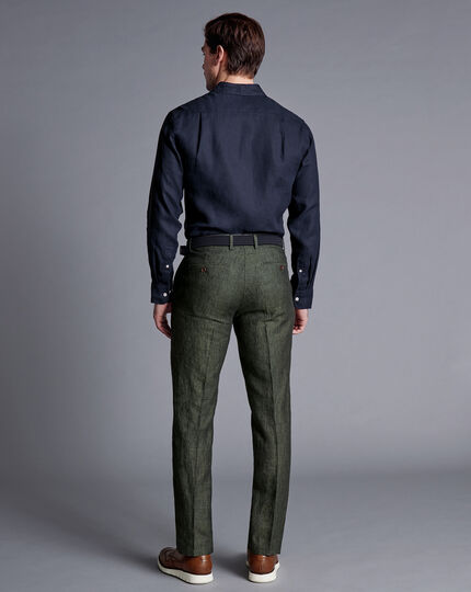 Linen Trousers - Forest Green