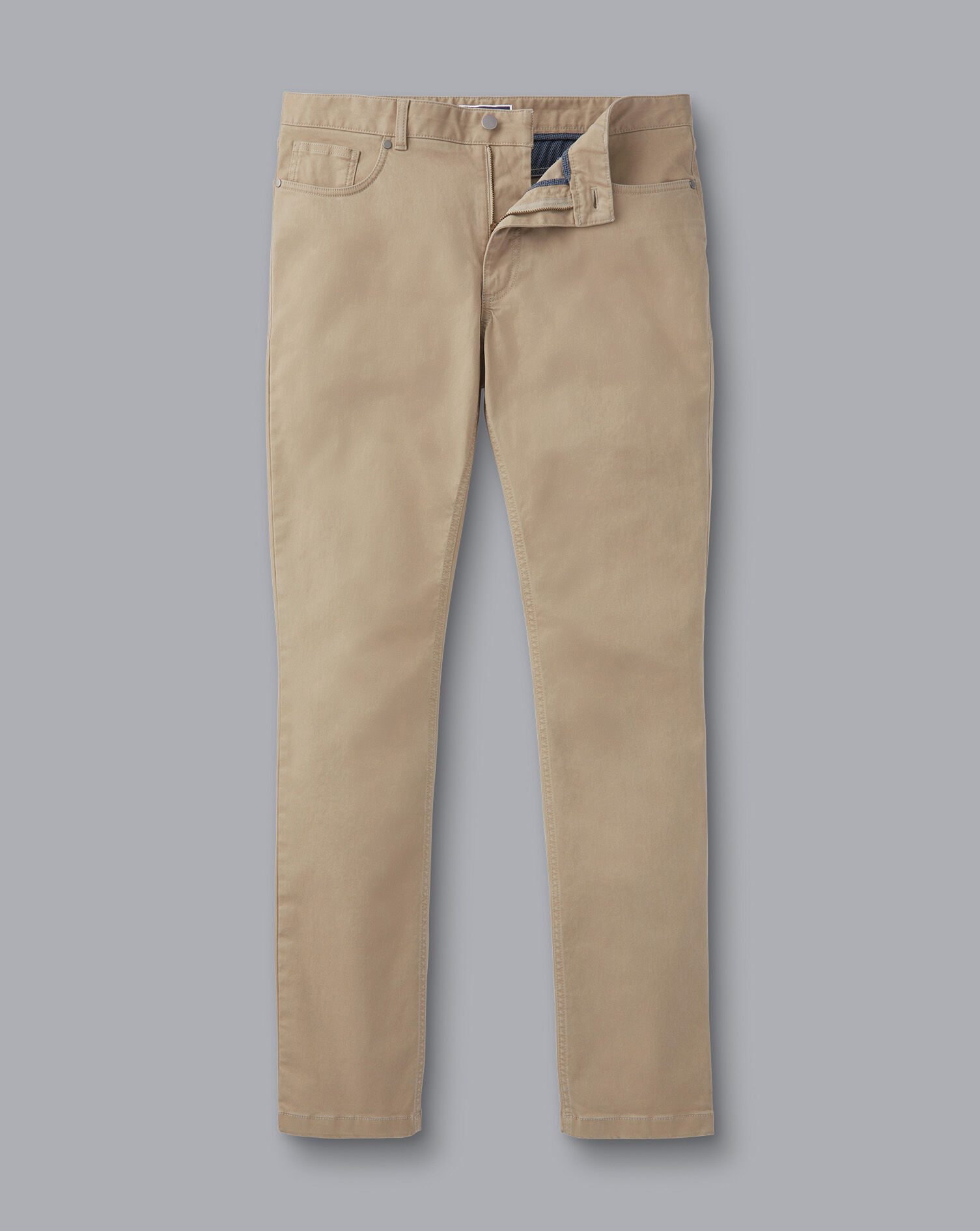 Twill 5 Pocket Jeans - Oatmeal | Charles Tyrwhitt