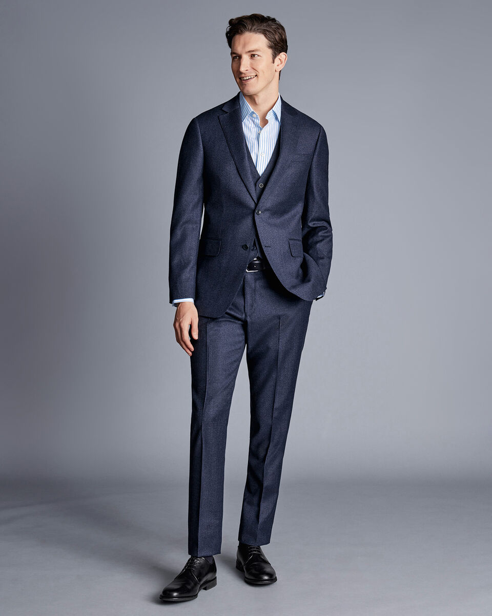 Gilet de Costume Italien à Pois Bleu Jean Charles Tyrwhitt - Main Image