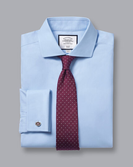 Charles Tyrwhitt Men's Cutaway Collar Denim Casual Shirt
