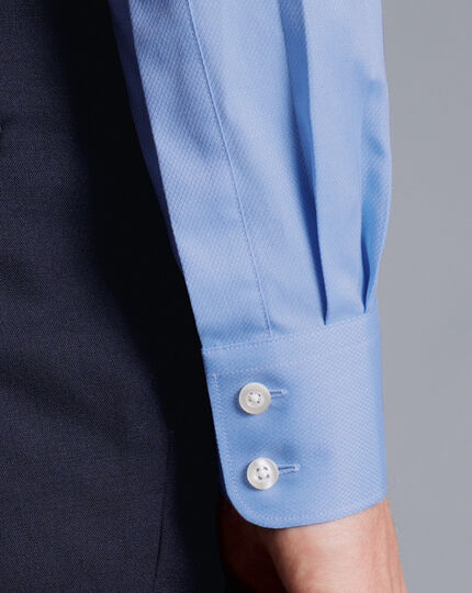 Semi-Spread Collar Egyptian Cotton Berkshire Weave Shirt - Cornflower ...