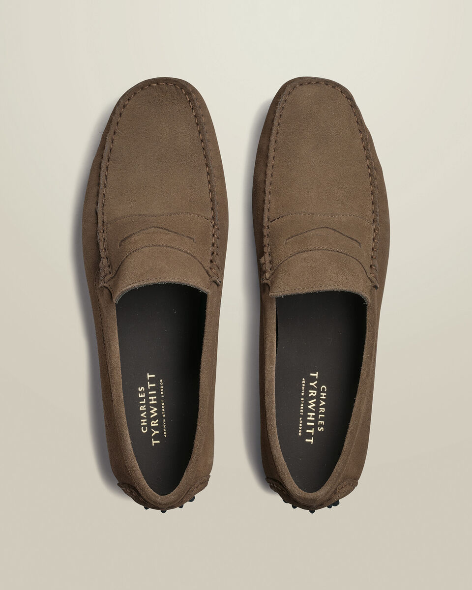 Wildleder-Mokassins&nbsp;- Taupe