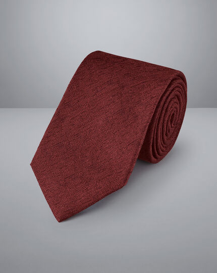 Krawatte aus Seide-Wolle-Mix - Rot