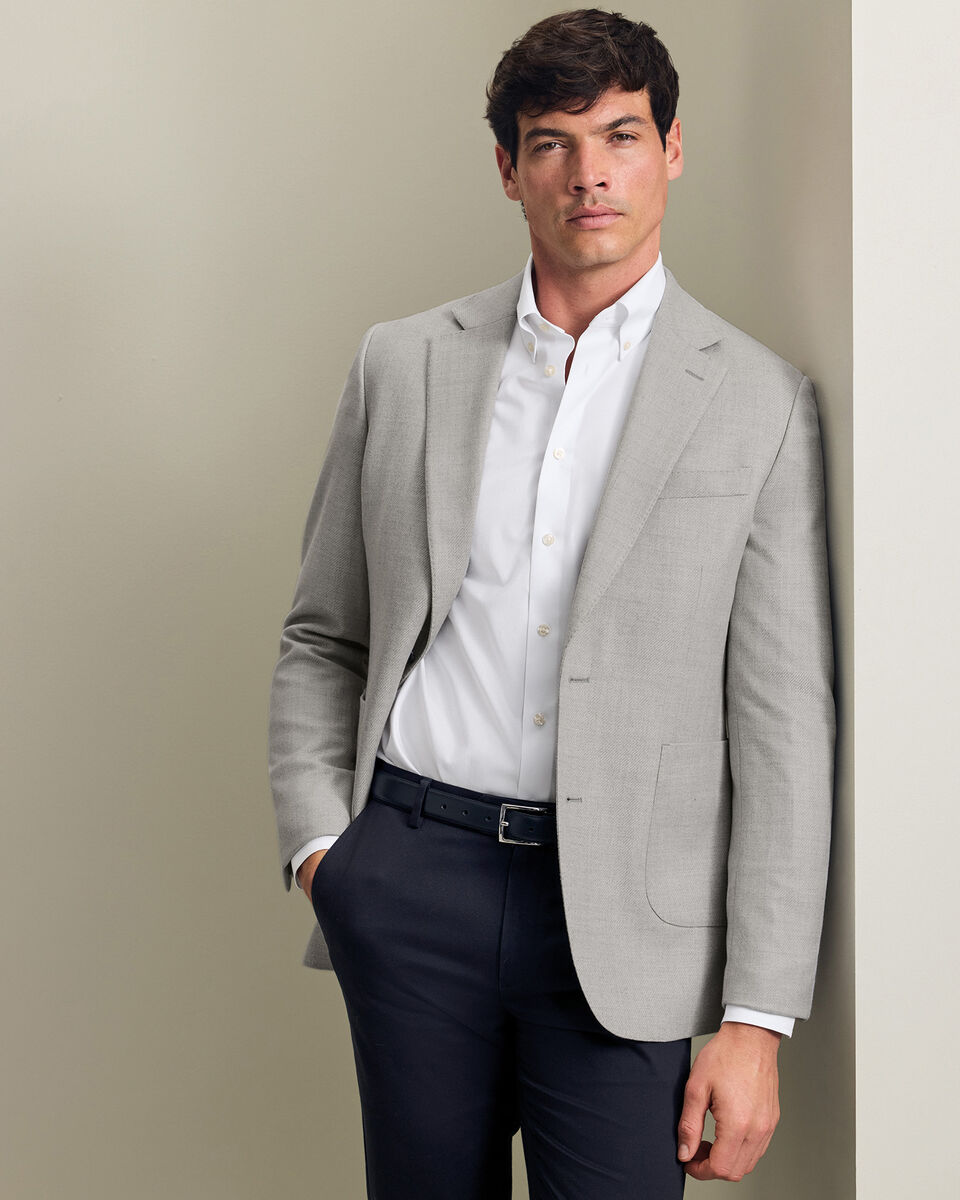 Veste en laine et soie - Gris argent