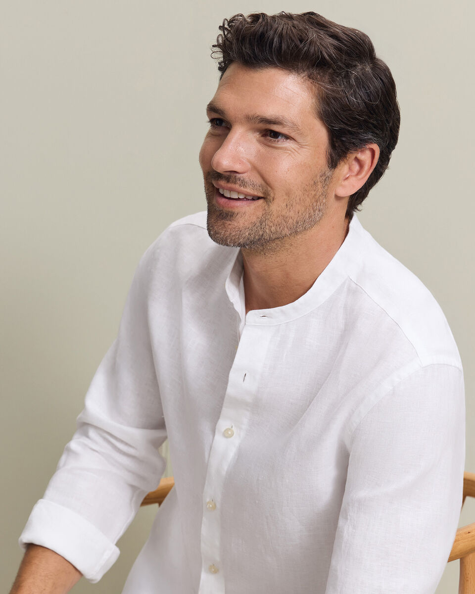 Chemise sans col - Blanc