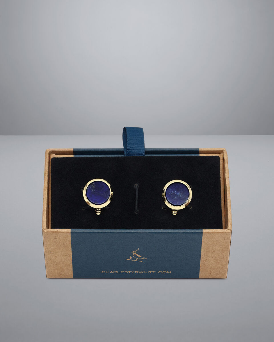 Sodalite Luxury Cufflinks Gold Charles Tyrwhitt