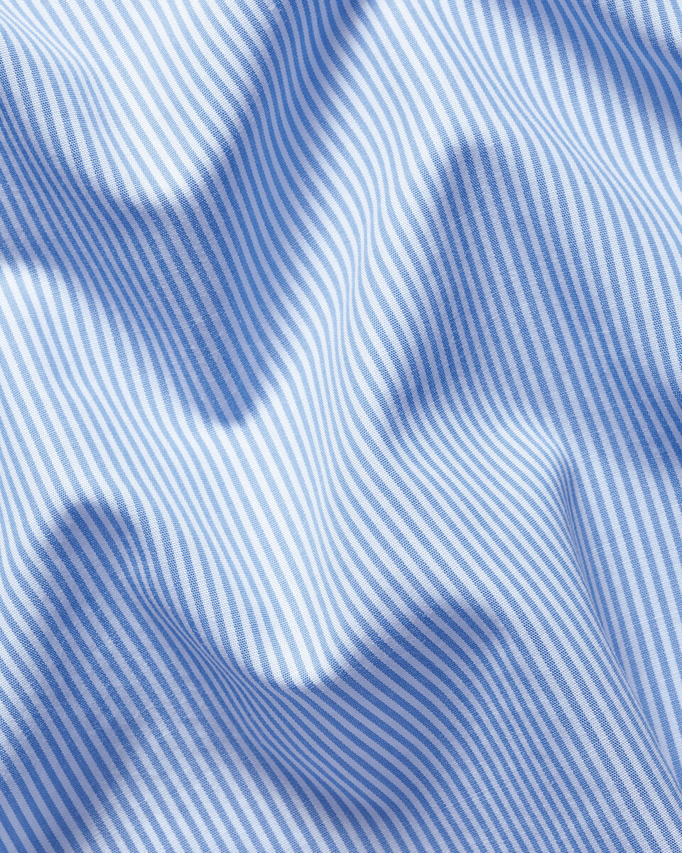Spread Collar NonIron Bengal Stripe Shirt Sky Charles Tyrwhitt