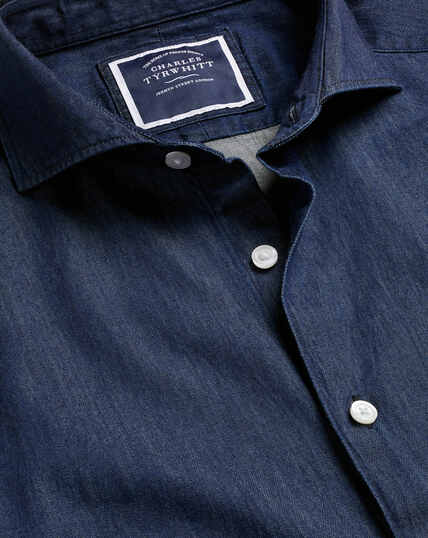 Hemd aus Denim - Jeansblau