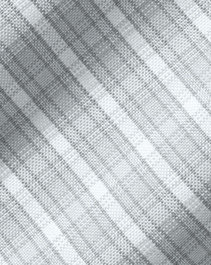 Bügelfreies Hemd mit Button-down-Kragen und Windowpane-Karos - Silbergrau