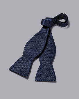 Silk Self-Tie Bow Tie - Navy