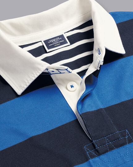 Bold Stripe Rugby Shirt - Navy & Blue