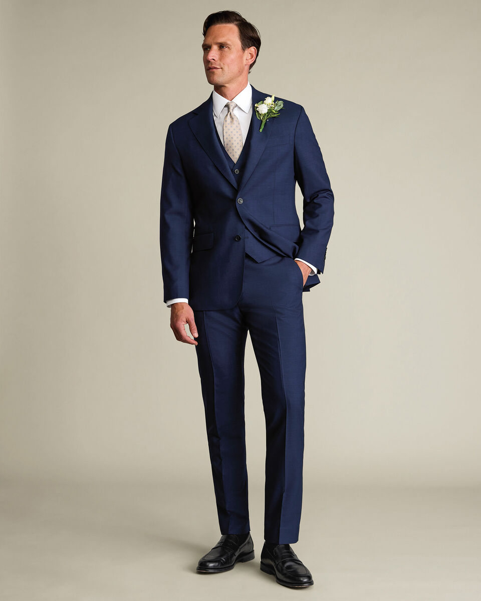 Ultimate Performance Sharkskin Suit Jacket &ndash; Indigo Blue