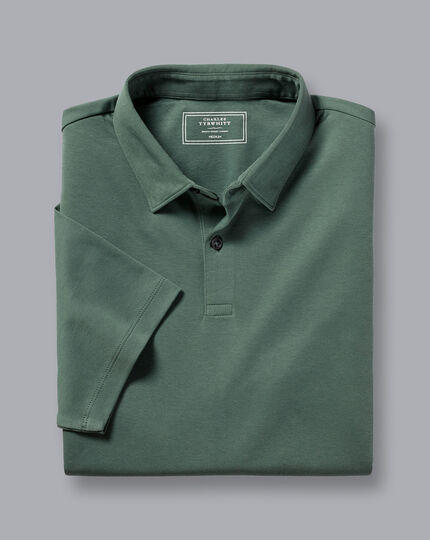 Combed Cotton Polo - Teal Green