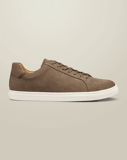 Men's Brown Leather & Suede Sneakers | Charles Tyrwhitt US