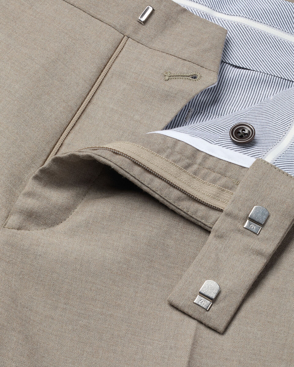 Italienische Anzughose aus Flanell&nbsp;- Taupe