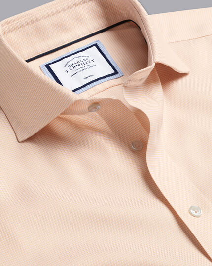 Cutaway Collar Non-Iron Cambridge Weave Shirt - Peach