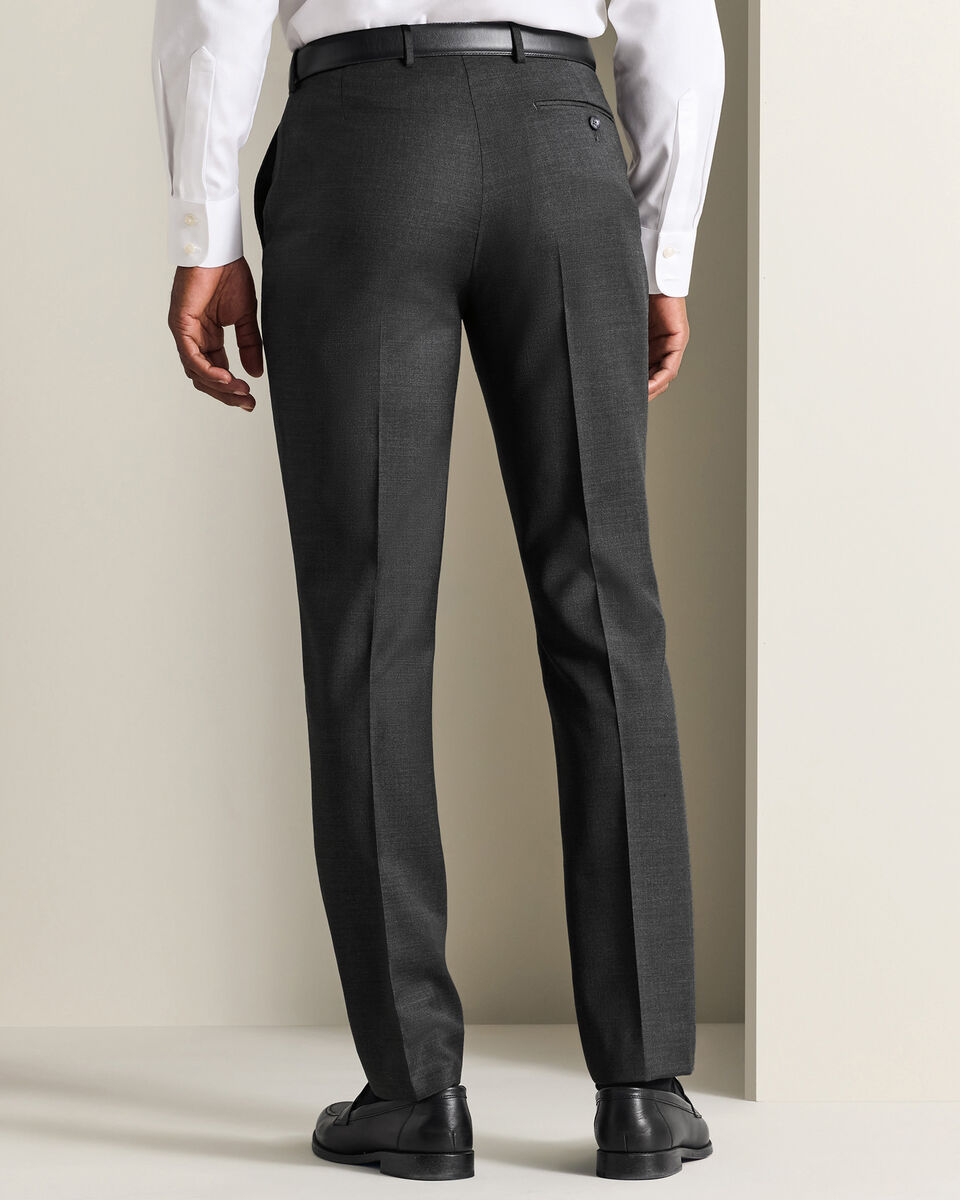 Pantalon De Costume En Serg&eacute; Naturellement Extensible - Gris Anthracite