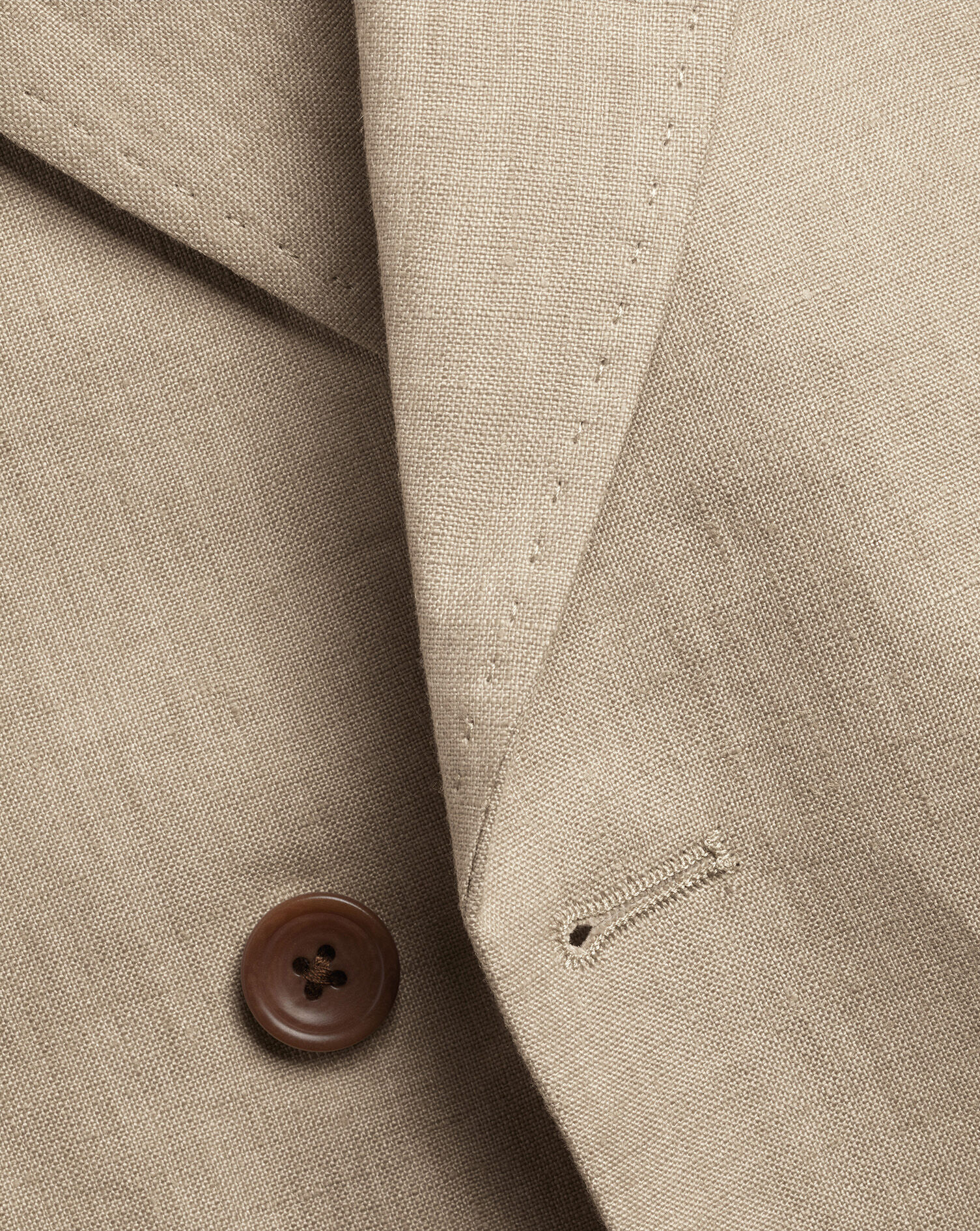 Double Breasted Linen Jacket - Taupe | Charles Tyrwhitt UK