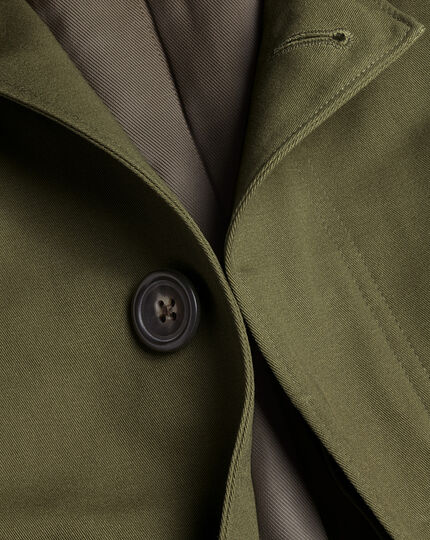 Cotton Classic Raincoat - Olive Green