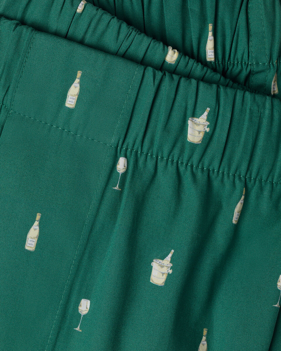 Woven Wine Bottle Print Boxers - Bright Green