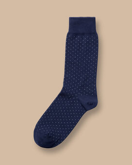 Socken mit Micro-Strichmuster - Französisches Blau & Weiß