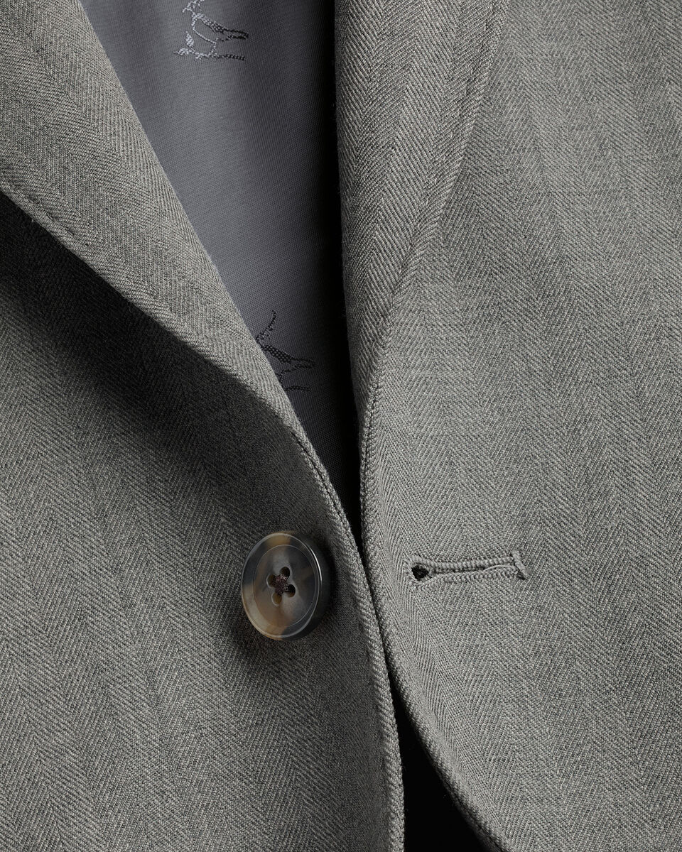 Ultimate Performance Herringbone Suit Jacket - Grey