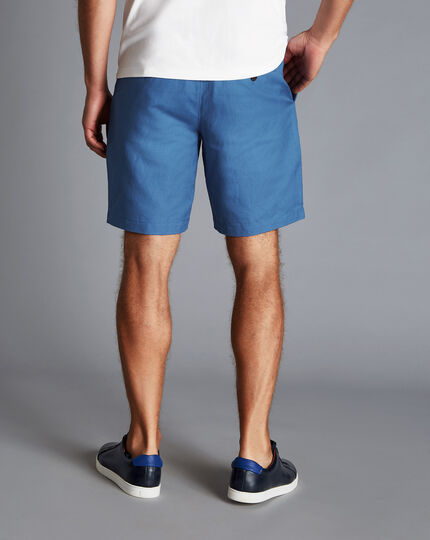 Cotton Linen Shorts - Bright Blue