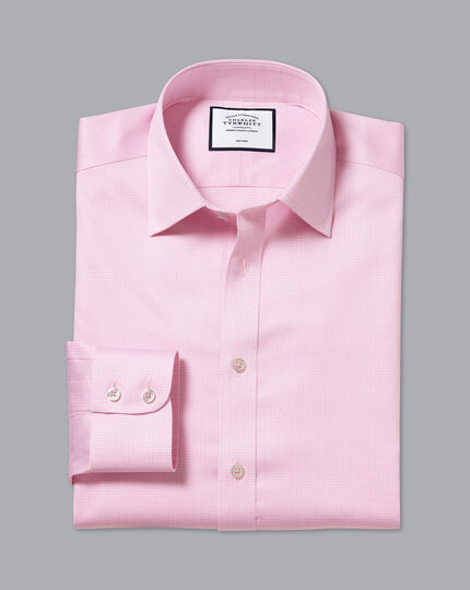 Button-Down Collar Non-Iron Check Shirt - Pink