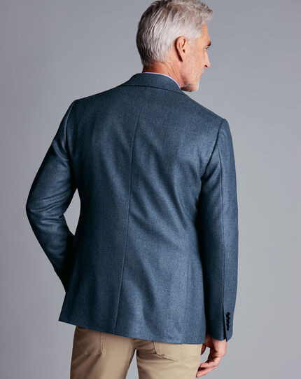 Wool Silk Texture Jacket - Ocean Blue