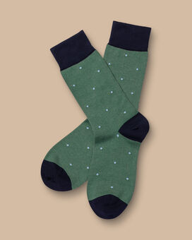 Socken mit Punkten - Hellgrün