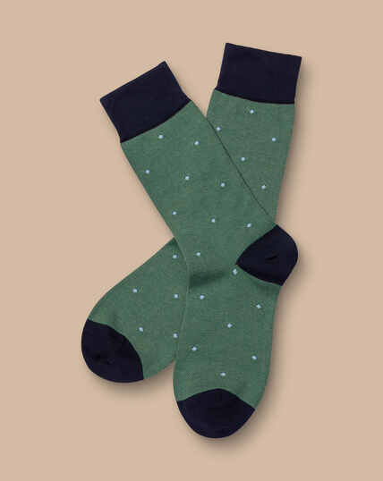 Spot Socks  - Light Green