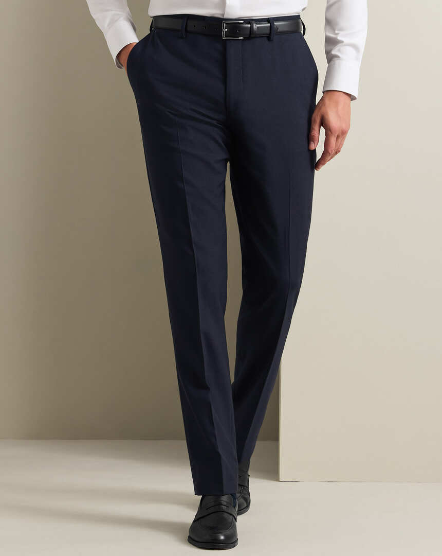 mens navy blue dress pants Bloomindales Classic Fit Solid Flat Front Cotton flexible fabric focused on comfort Blue Dress Pants | Jos