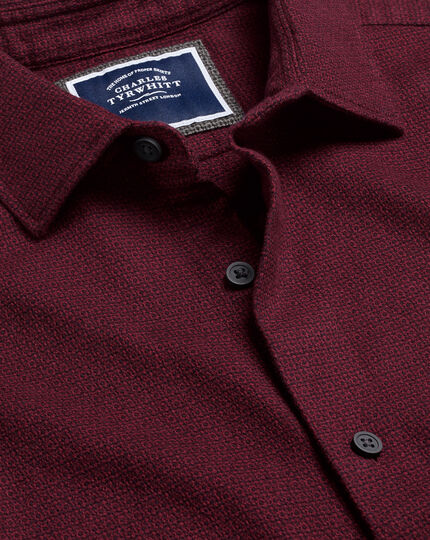 Brushed Flannel Shirt - Berry