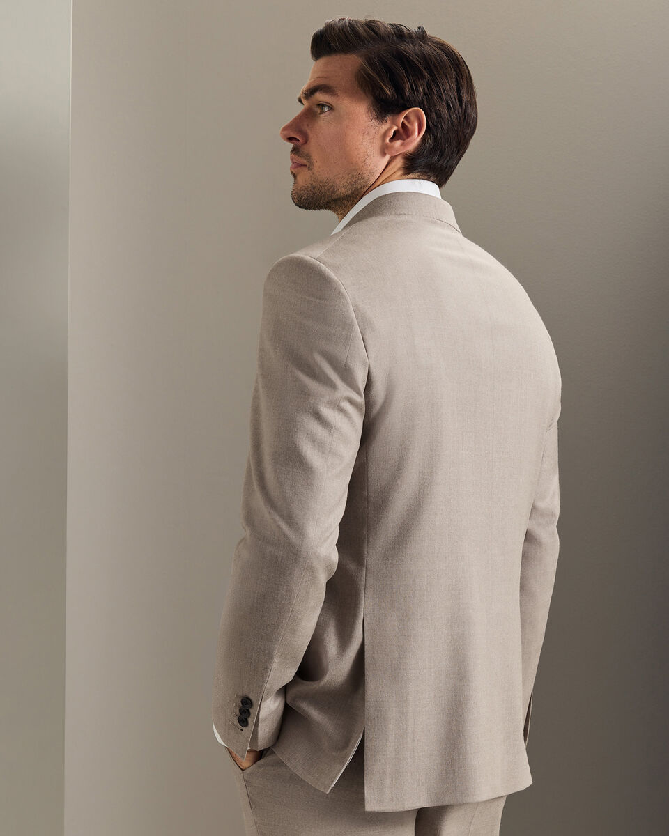 Italienischer Luxus-Flanellanzug mit Zweireiher - Taupe