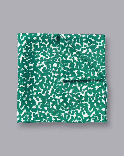 Floral Print Pocket Square - Green