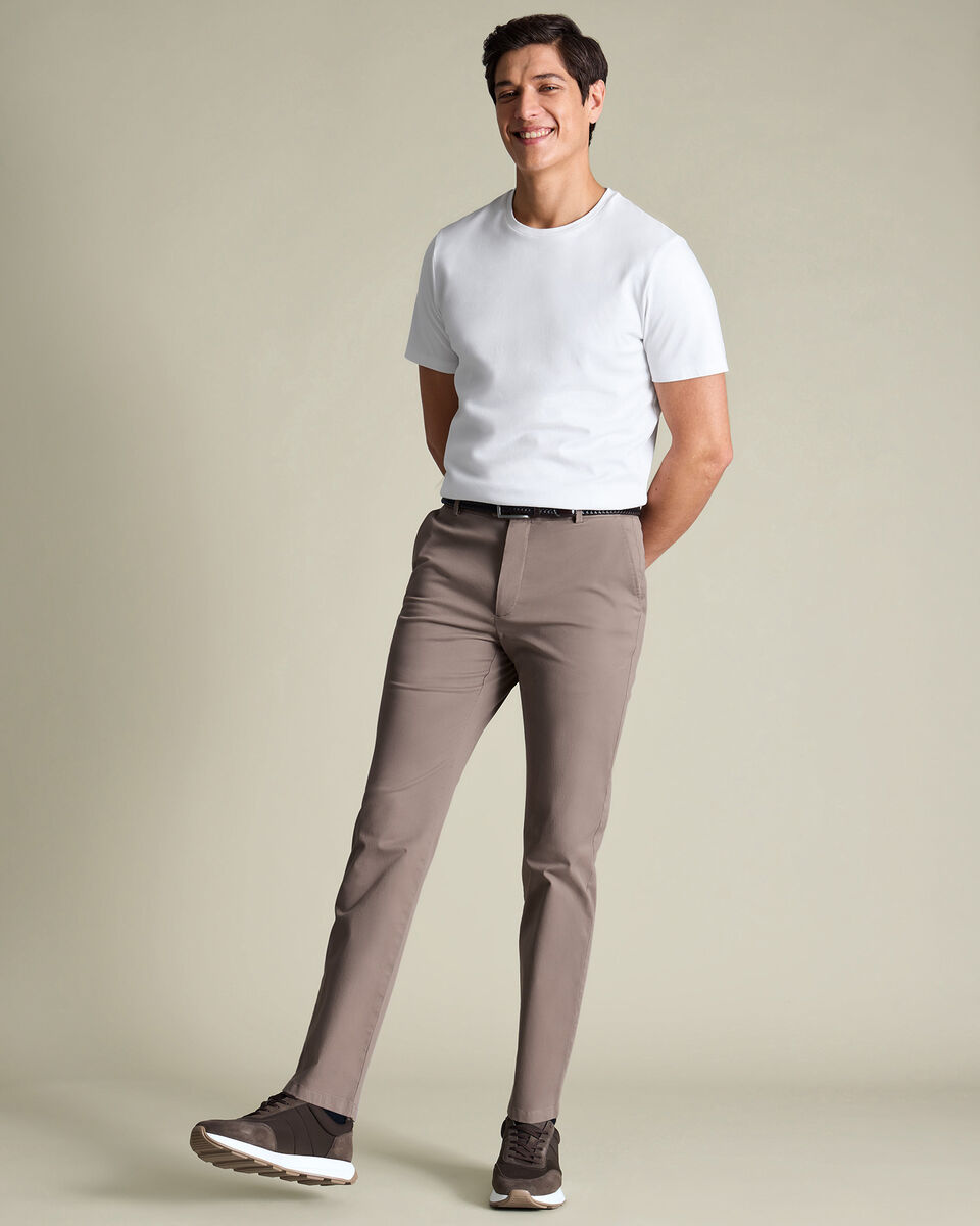 Chino d&eacute;lav&eacute; - Taupe