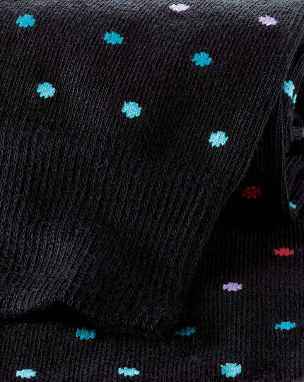 Socken mit bunten Punkten - Schwarz