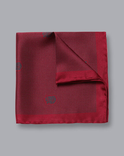 England Rugby Tonal Rose Pocket Square - Berry