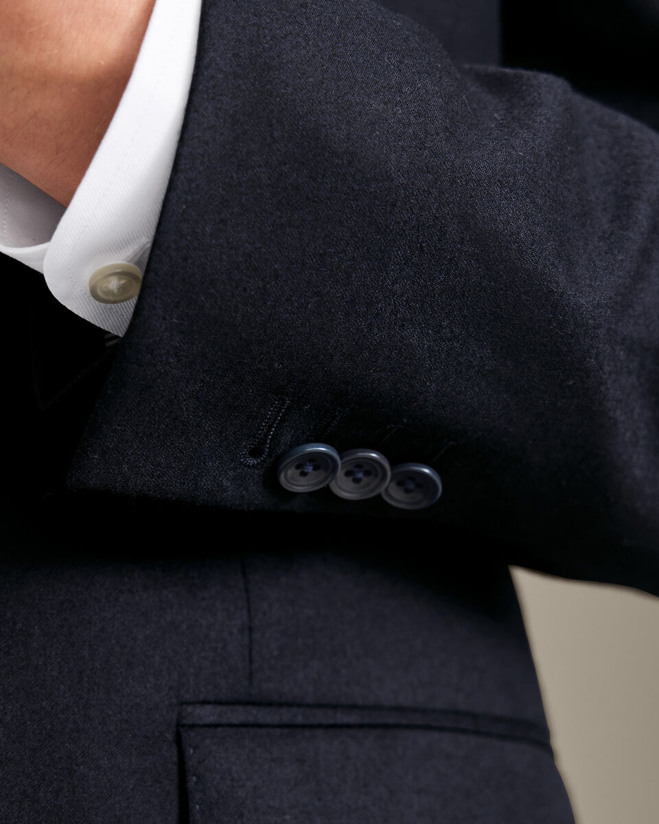 Italian Luxury Flannel Suit - Navy