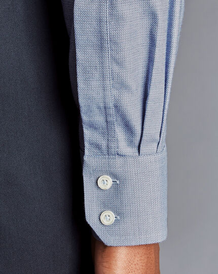 Cutaway Collar Non-Iron Richmond Weave Shirt - Indigo Blue | Charles ...