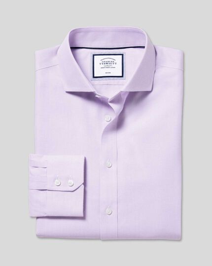 Cutaway Collar Non-Iron Ludgate Weave Shirt - Lilac Purple