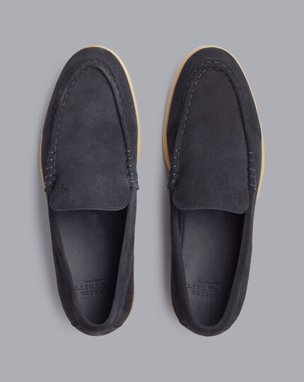 Suede Slip-On Shoes - French Blue