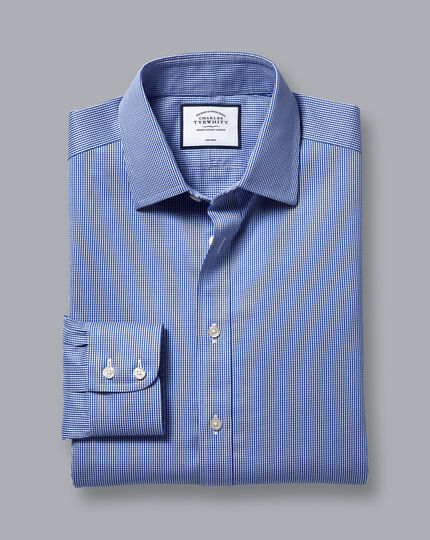 Non-Iron Puppytooth Shirt - Royal Blue