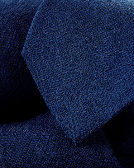 Silk Wool Blend Tie - Royal Blue