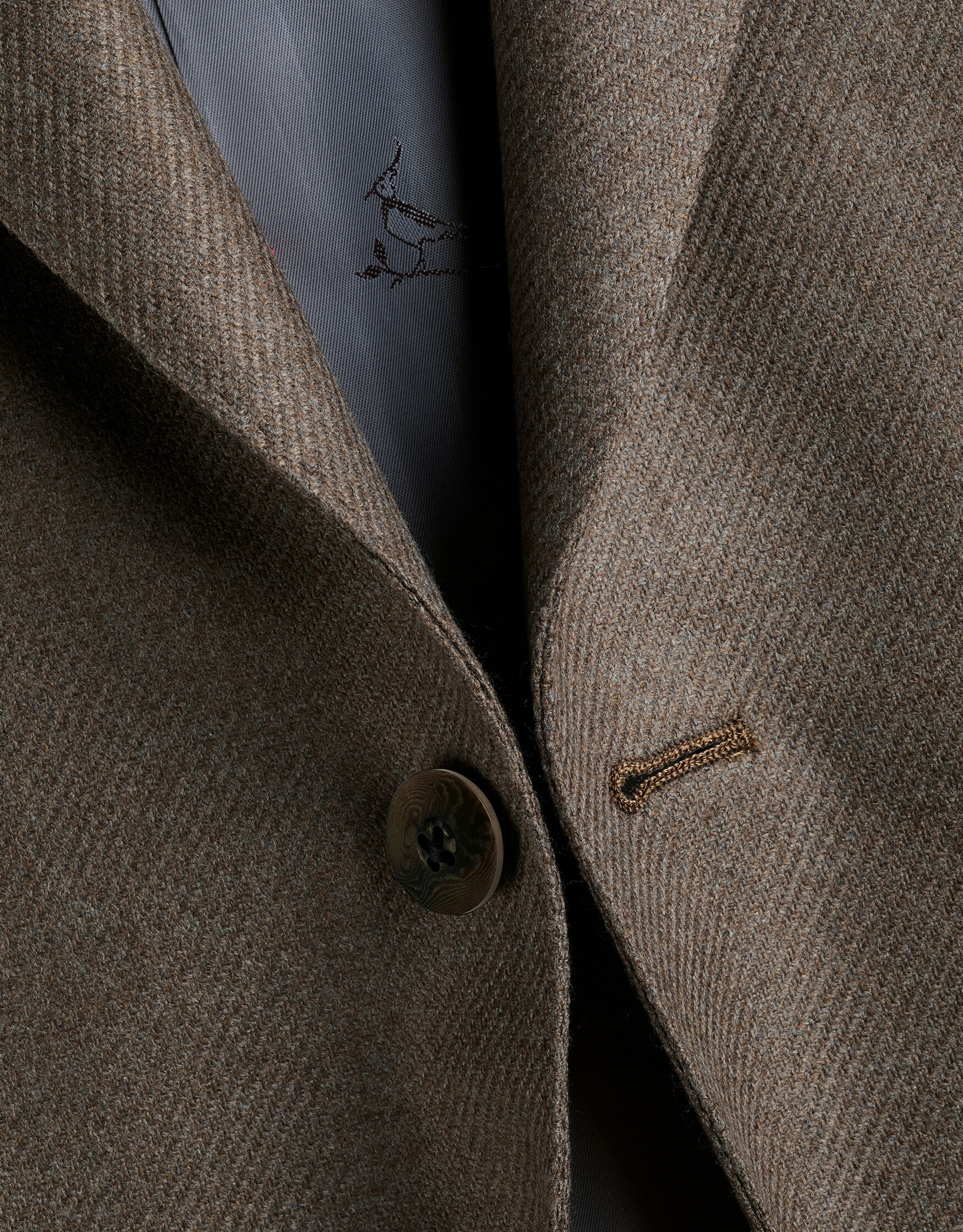 Wool Silk Jacket - Mocha | Charles Tyrwhitt US