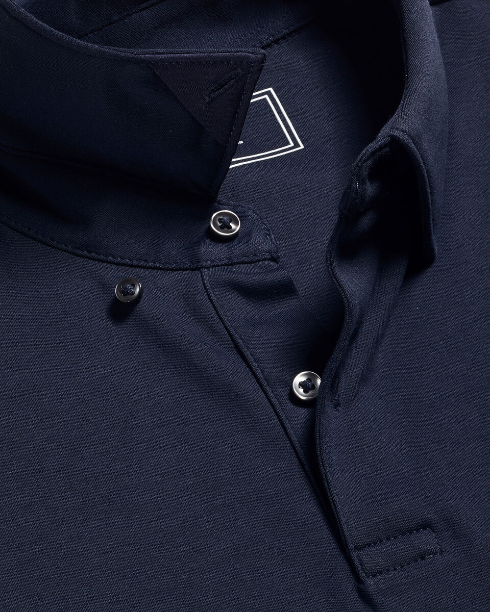 Polo &eacute;l&eacute;gant en coton - Bleu marine
